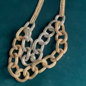 Silver& gold statement necklace